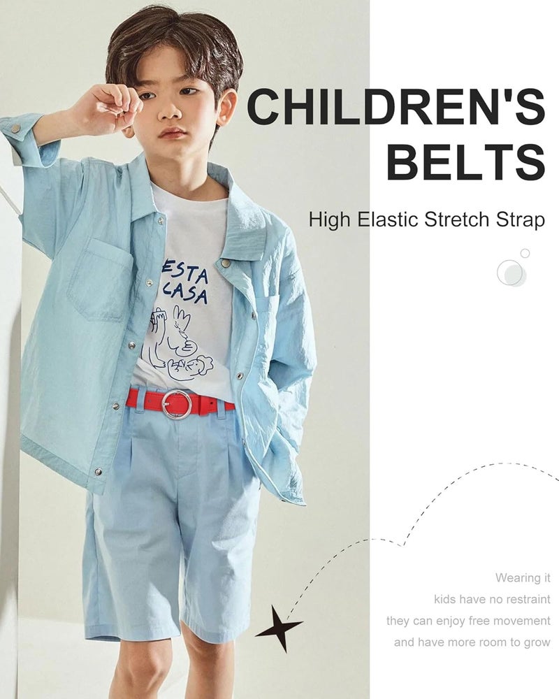 AWAYTR Kids Elastic Leather Belt - Stretch Belt for 3-16 Girls and Boys 16"-31.5" - Image 2